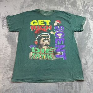 50 Cent Get Rich Or Die Tryin‎ Shirt Mens XL Green Rap Hip Hop Graphic Tee 2024